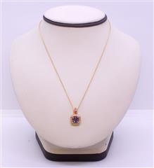 amethyst necklace diamond pink levian sapphire 14k cushion solid rose gold